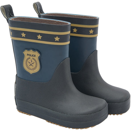 Mikk-Line Blue Nights Wellies Police Barefoot