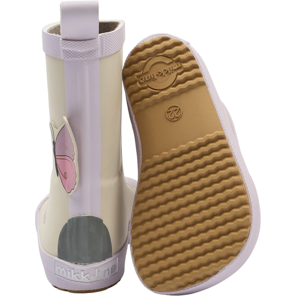 Mikk-Line Oyster Gray Wellies Butterfly Barefoot
