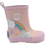 Mikk-Line Adobe Rose Wellies Rainbow Patch Barefoot