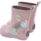 Mikk-Line Adobe Rose Wellies Rainbow Patch Barefoot