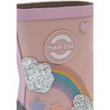 Mikk-Line Adobe Rose Wellies Rainbow Patch Barefoot