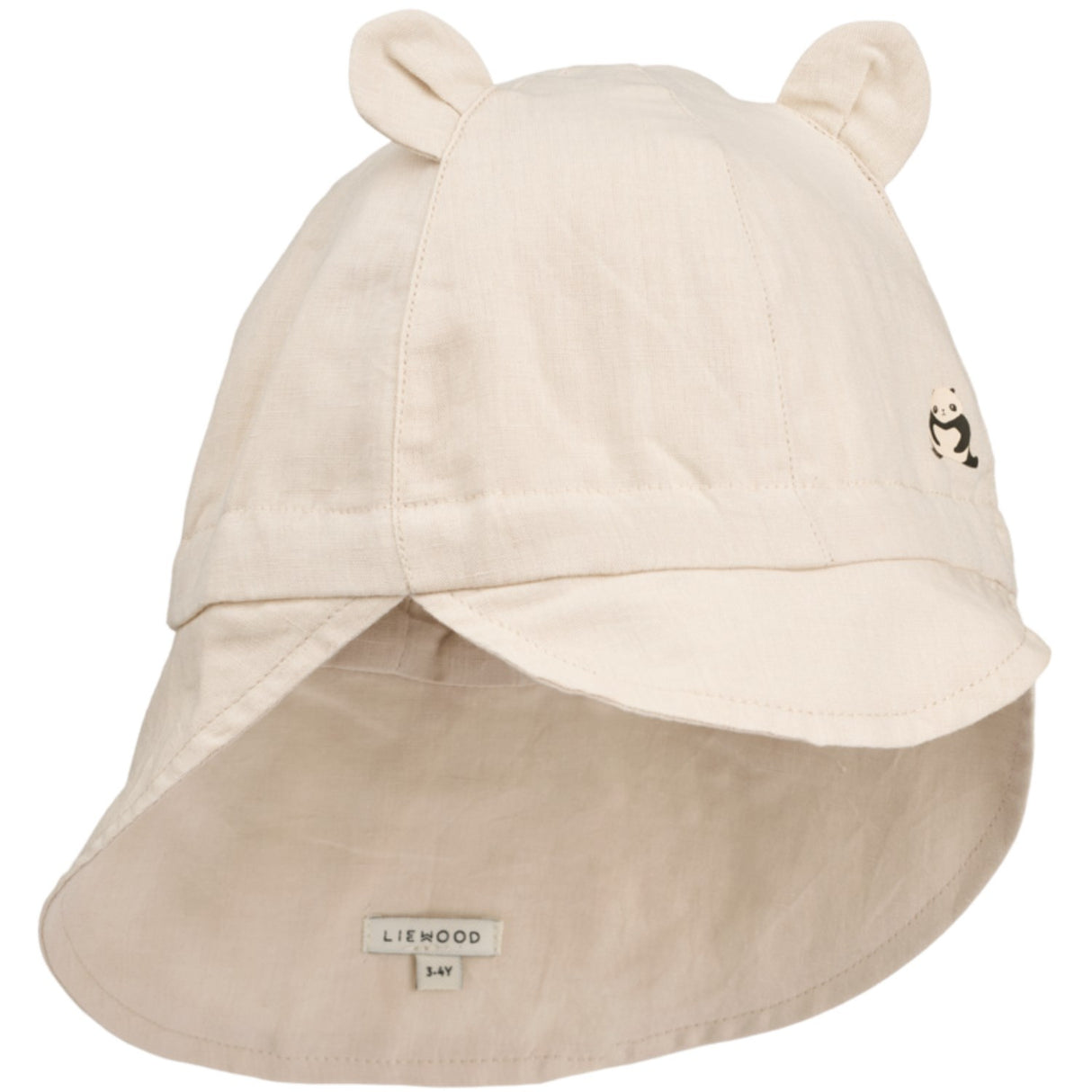 LIEWOOD Panda / Sandy Gorm Linen Sun Hat With Ears