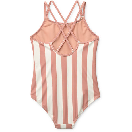 LIEWOOD Coral Blush / Creme De La Creme Stripe Suna Stripe Swimsuit