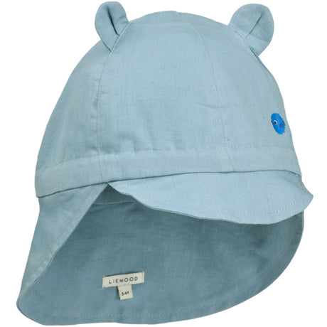 LIEWOOD Beach Blue Gorm Linen Sun Hat With Ears