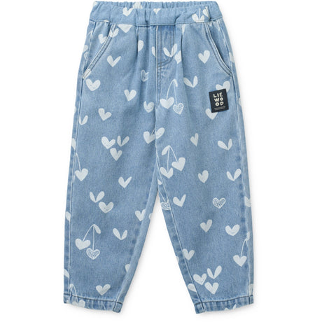 LIEWOOD Sweethearts / Light Blue Denim Borris Printed Denim Pants