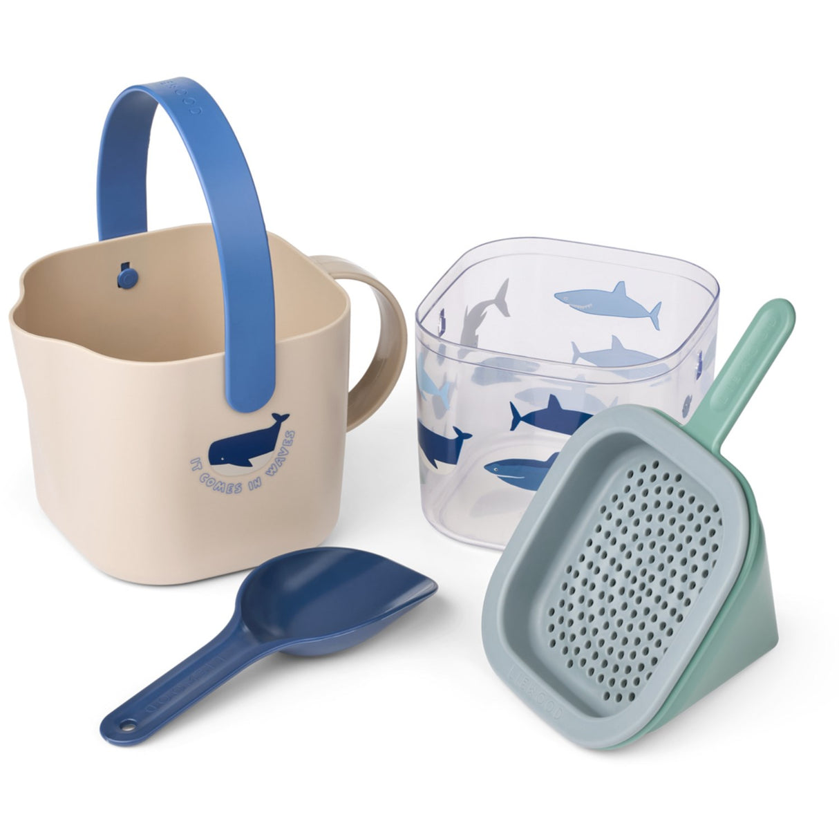 LIEWOOD Shark / Dove Blue Roald Sand Set