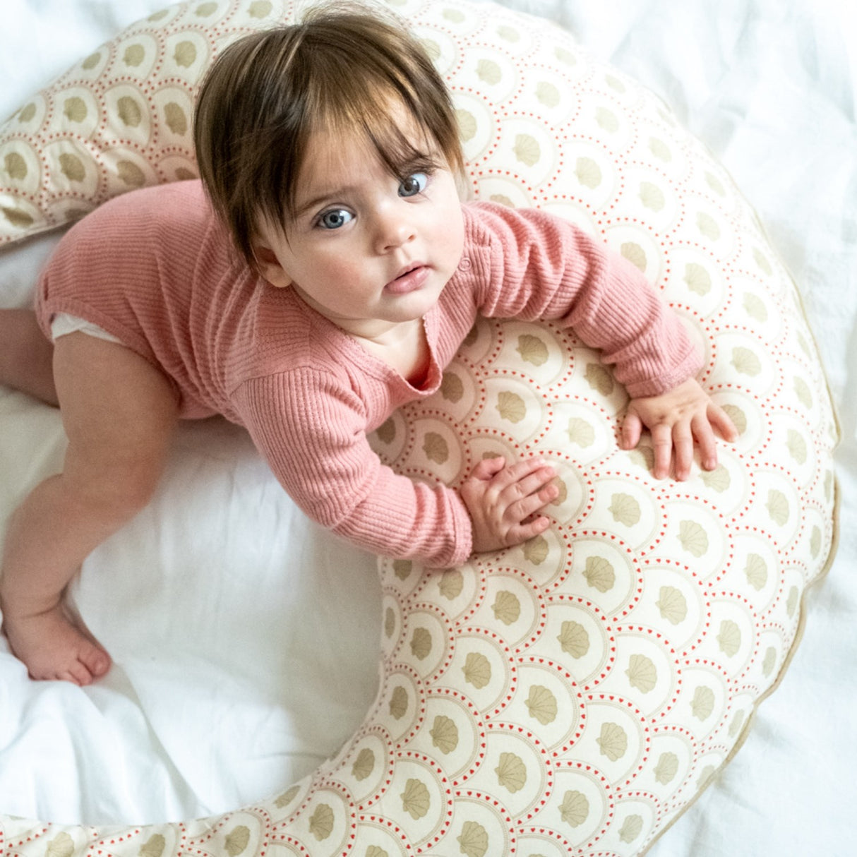 That's Mine Sateen - Block Shell Moon Nursing Pillow