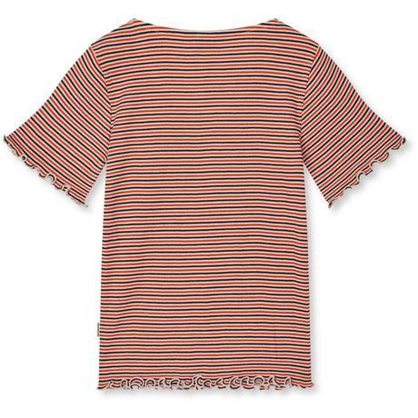 Mads Nørgaard Fiery Red/Vanilla Ice 2X2 Cotton Stripe Tiki Tee
