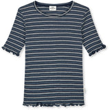 Mads Nørgaard Sky Captain/Vanilla Ice/Cashme 2X2 Cotton Stripe Stripe Tuviana Tee