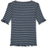 Mads Nørgaard Sky Captain/Vanilla Ice/Cashme 2X2 Cotton Stripe Stripe Tuviana Tee