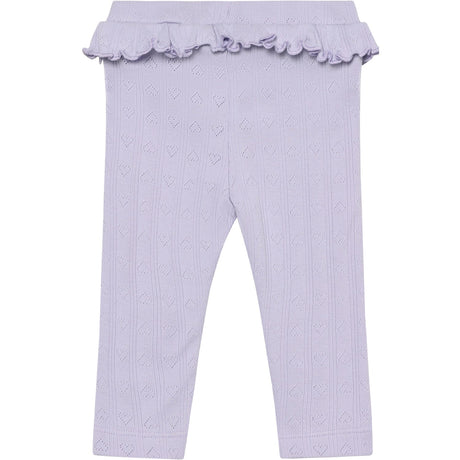 En Fant Purple Heather Leggings Pointelle