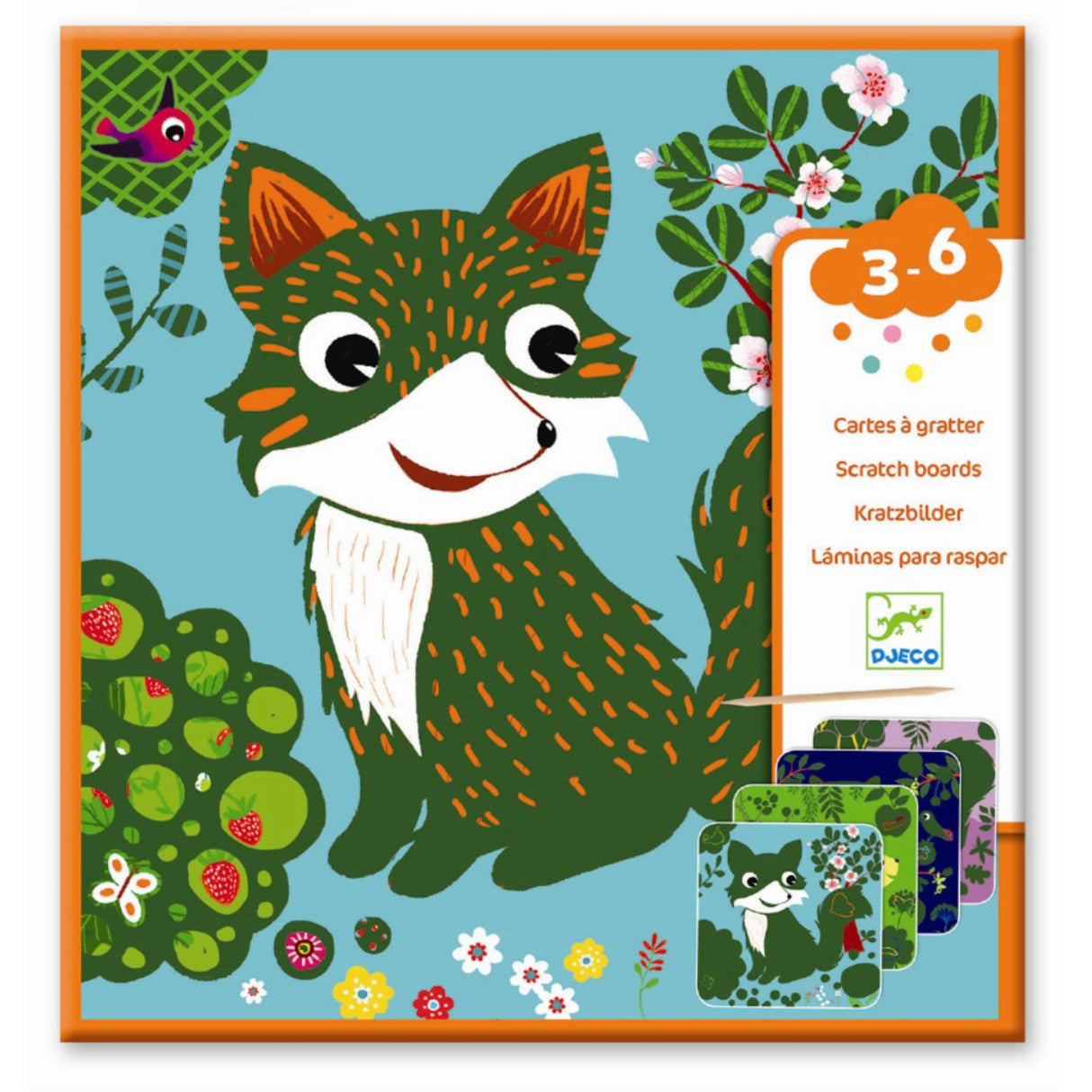 Djeco Scratch card for the little ones, the animals of the forest