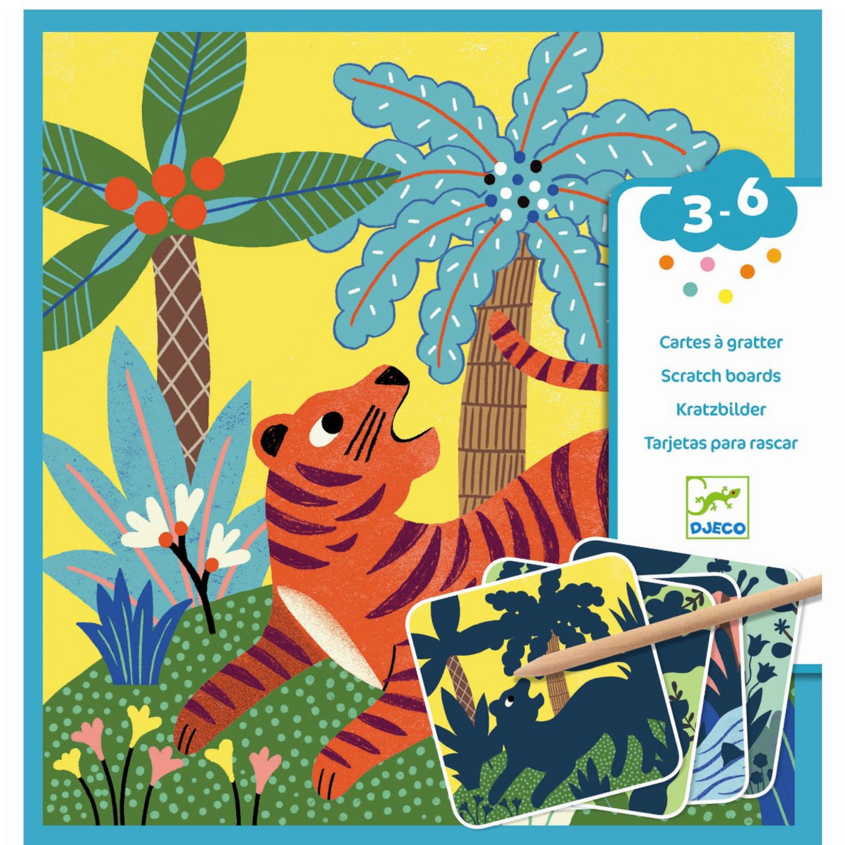 Djeco Scratch cards for the small, big animals