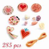 Djeco Creative Beads - Plastic Beads, Hearts