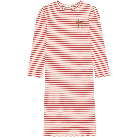 Minymo Spiced Coral Dress Ls Rib