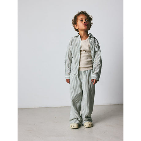 brunobruno nation Agave Green Stripe Nohrla Stripe Shirt