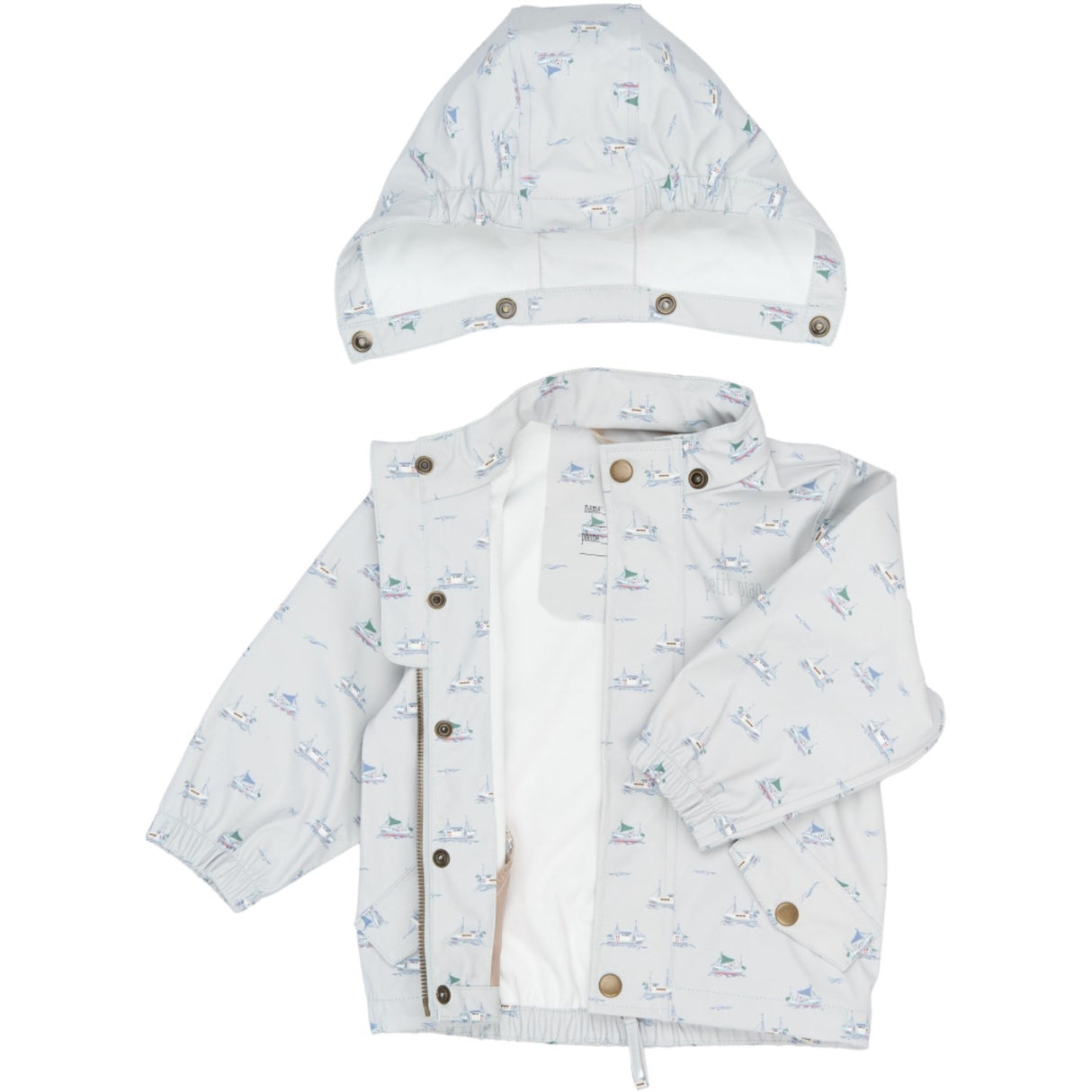 Petit Piao Pearl Blue Boat AOP PPDai Rainwear Set