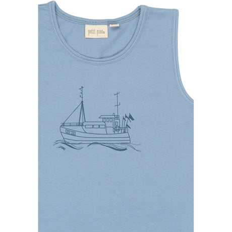 Petit Piao Illusion Blue Boat AOP PPStar Boys Undershirt 2-pack