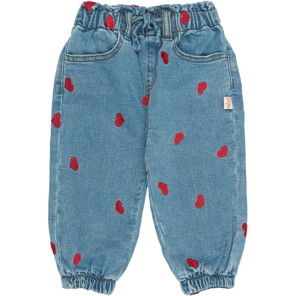 Petit Piao Light Blue Denim EMB PPEva Denim Pants