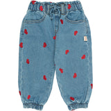 Petit Piao Light Blue Denim EMB PPEva Denim Pants