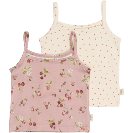 Petit Piao Misty Rose Strawberry AOP PPStar Girls Undershirt 2-pack
