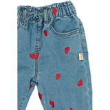 Petit Piao Light Blue Denim EMB PPEva Denim Pants