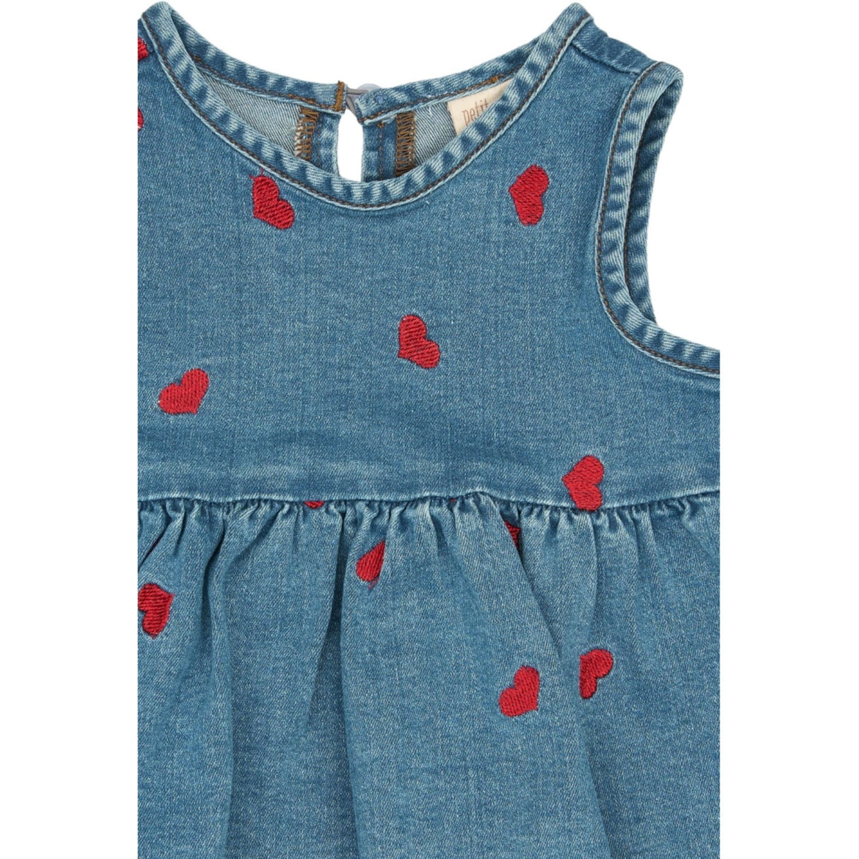 Petit Piao Light Blue Denim EMB PPEva S_L Denim Dress