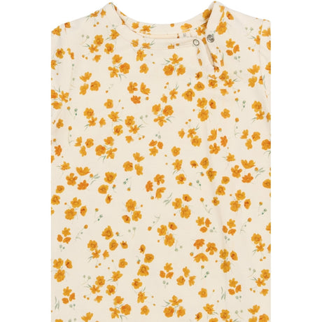 Petit Piao Eggnog Buttercup Aop Ppsun S_S Jumpsuit