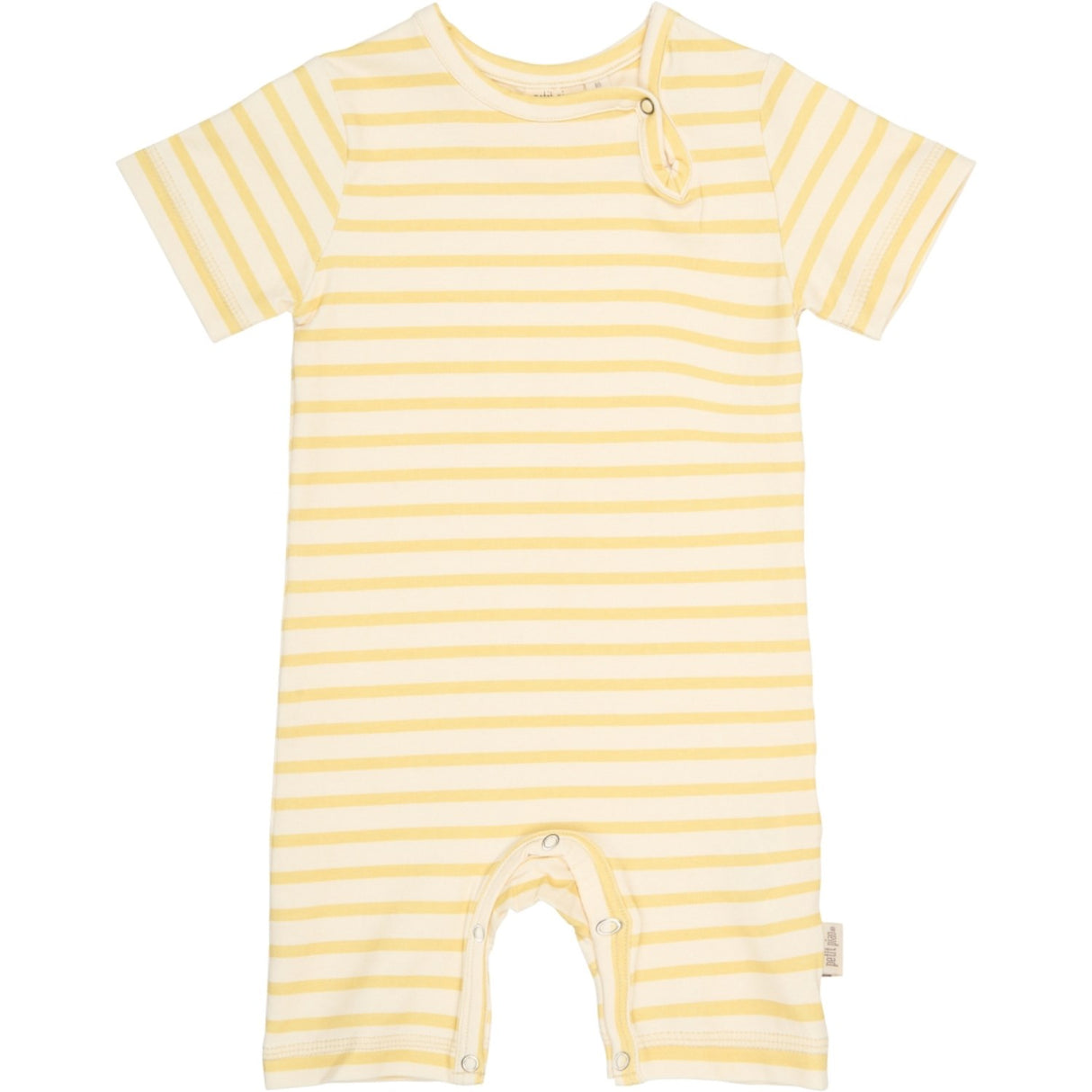 Petit Piao Dusky Citron Striped Ppsun S_S Jumpsuit