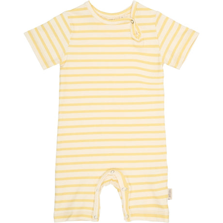 Petit Piao Dusky Citron Striped Ppsun S_S Jumpsuit