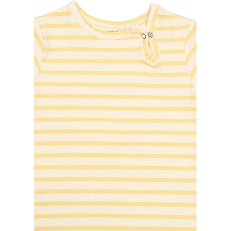 Petit Piao Dusky Citron Striped Ppsun S_S Jumpsuit