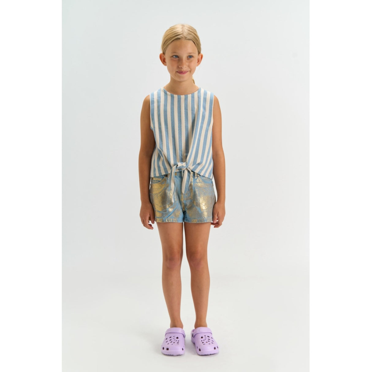 The New Light Blue Denim Tnrosanna Regular Fit Denim Shorts