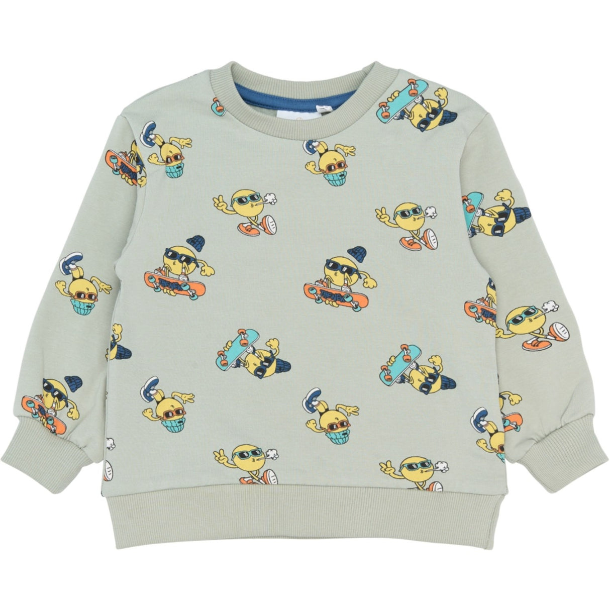 THE NEW Siblings Aqua Gray Aop Tnstsantiago Sweatshirt