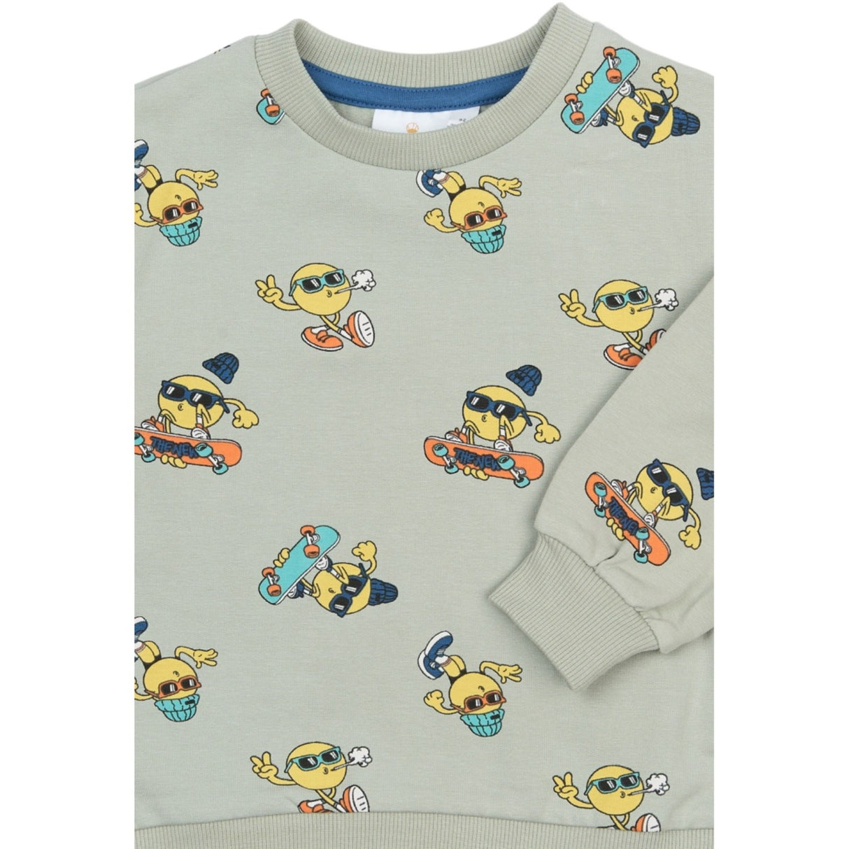 THE NEW Siblings Aqua Gray Aop Tnstsantiago Sweatshirt