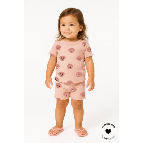 THE NEW Siblings Peach Whip Aop Tnsttinker Tight Rib Shorts