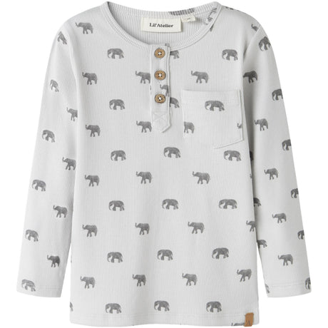 Lil'Atelier Glacier Gray Elephant Nmmlavo Eno Slim Ls Top Lil