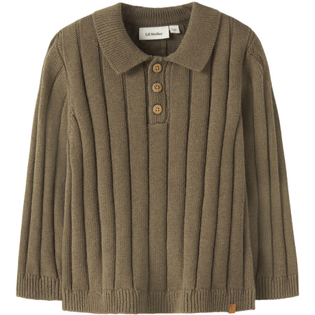 Lil'Atelier Kangaroo Nmmlomon Ls Loose Knit Polo Lil