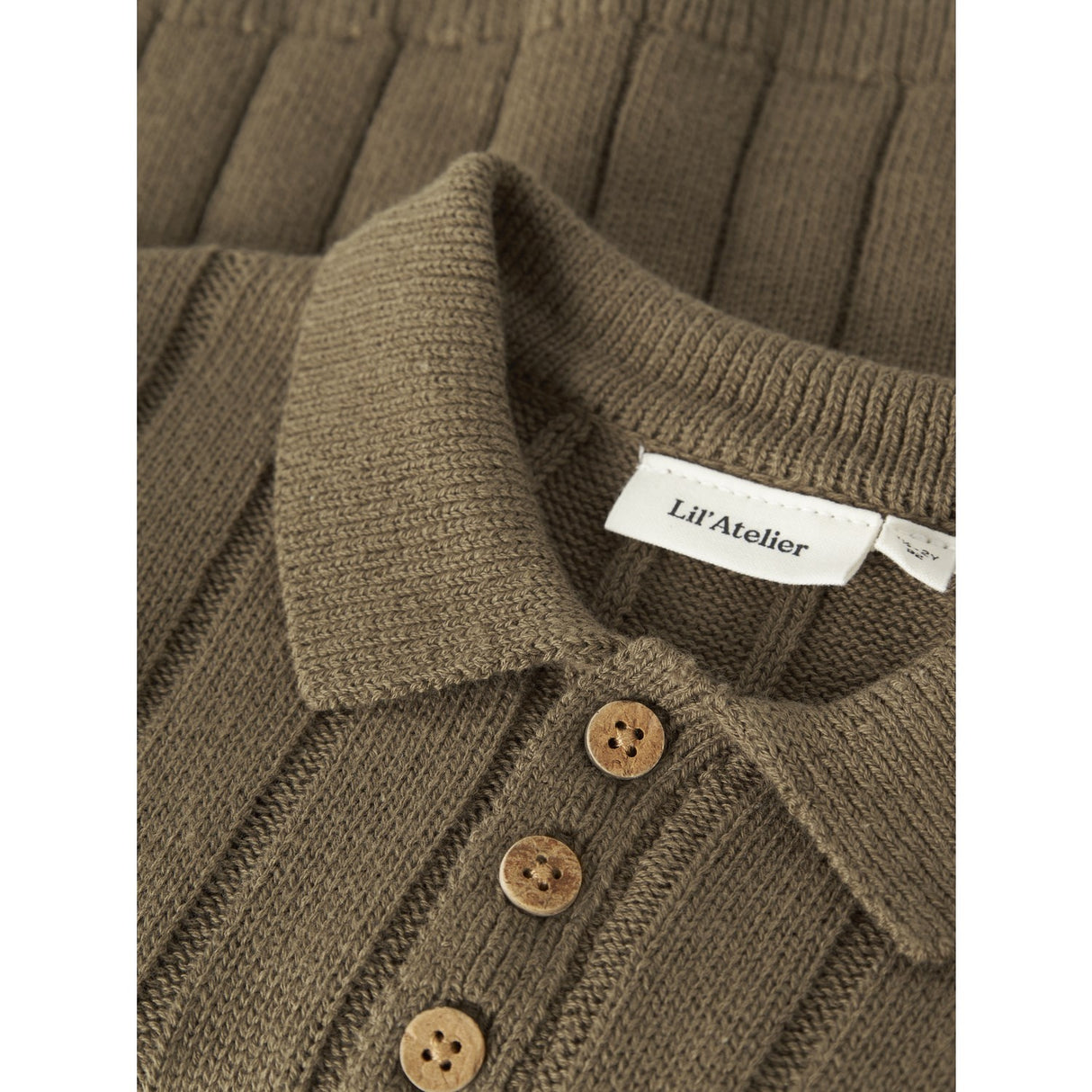 Lil'Atelier Kangaroo Nmmlomon Ls Loose Knit Polo Lil