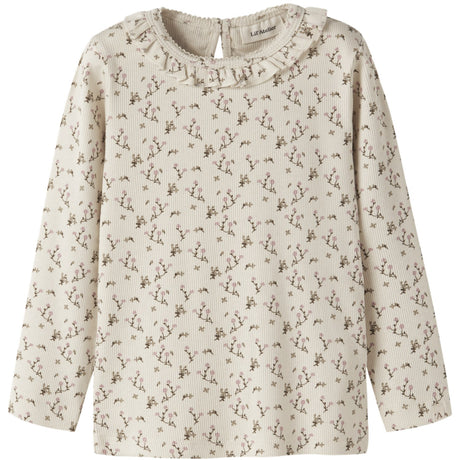 Lil'Atelier Turtledove Rose Flower Nmflago Mai Ls Slim Top Lil