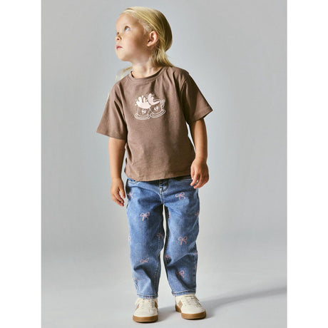 Name It Medium Blue Denim Bow Nmfbella Mom Shaped Jeans 3555-On Noos
