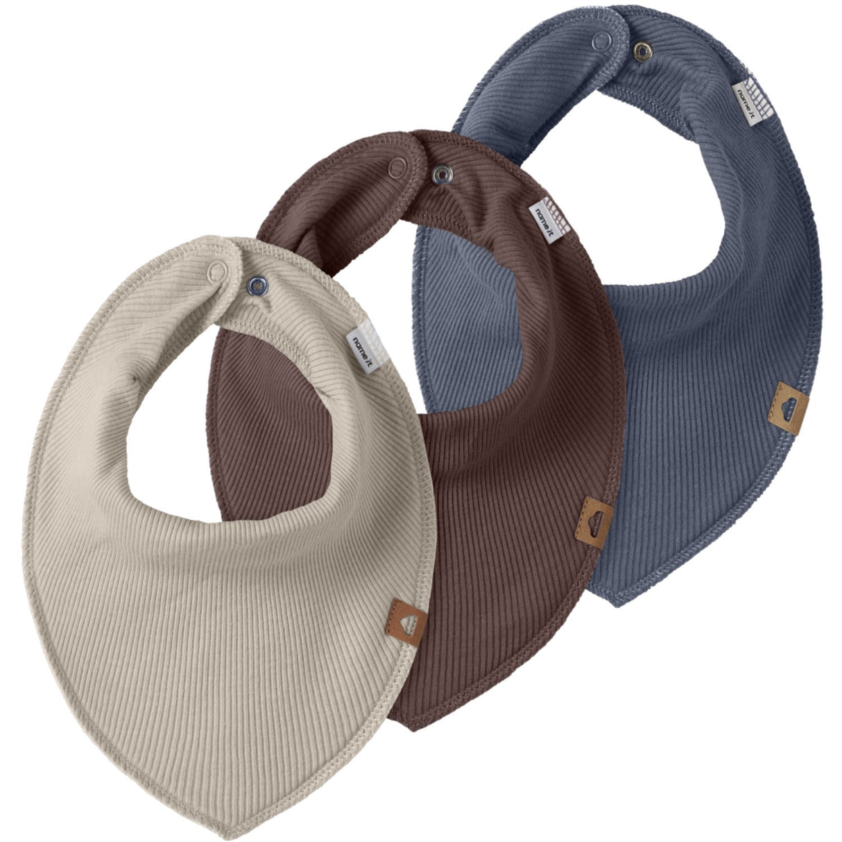 Name It French Roast Nbmyasim 3P Rib Scarf Bib