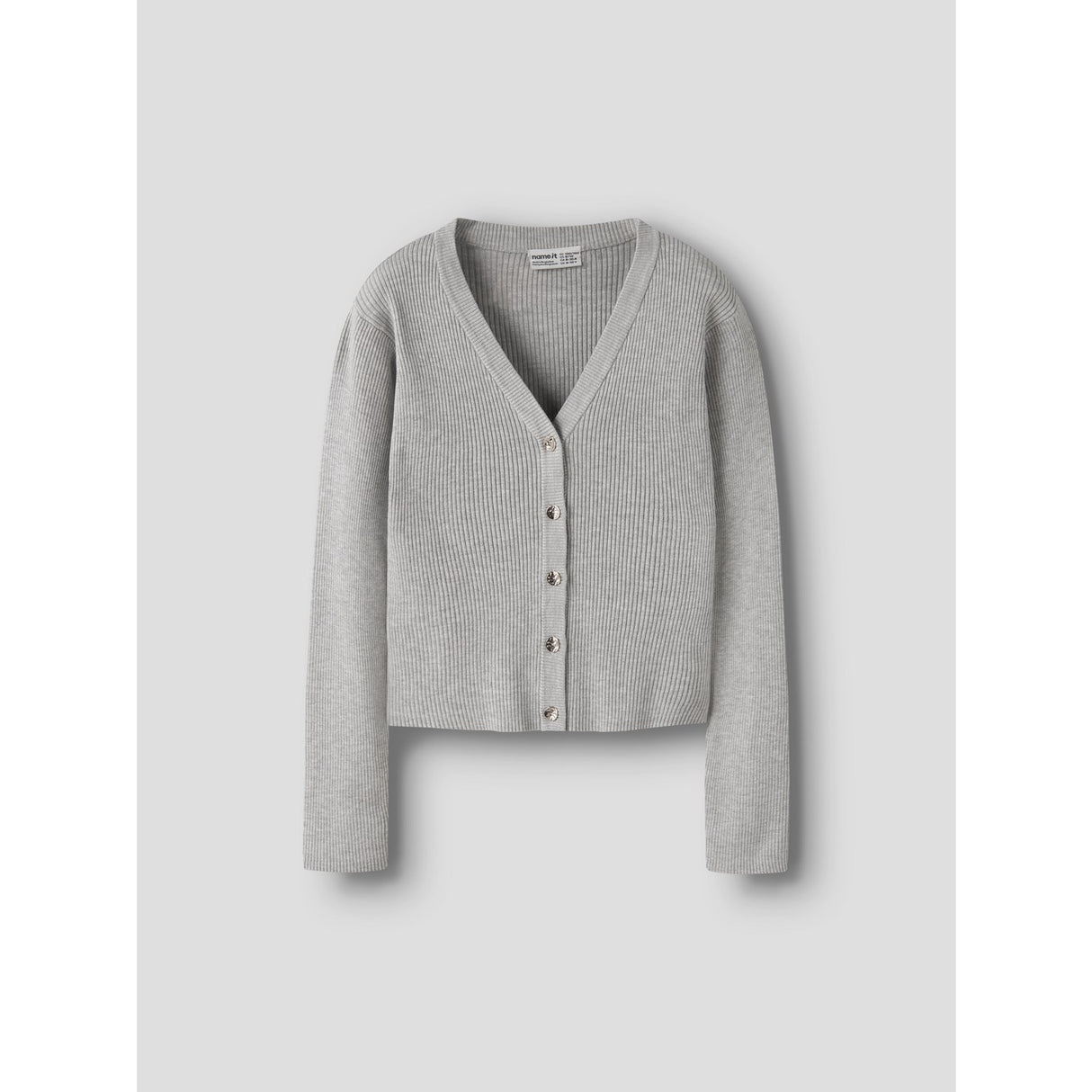 Name It Light Grey Melange Nkflarenlise Xsl Ls Knit Card