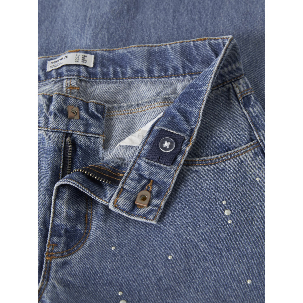 Name It Medium Blue Denim Nkfrose Wide Decor Jeans 4760-Im