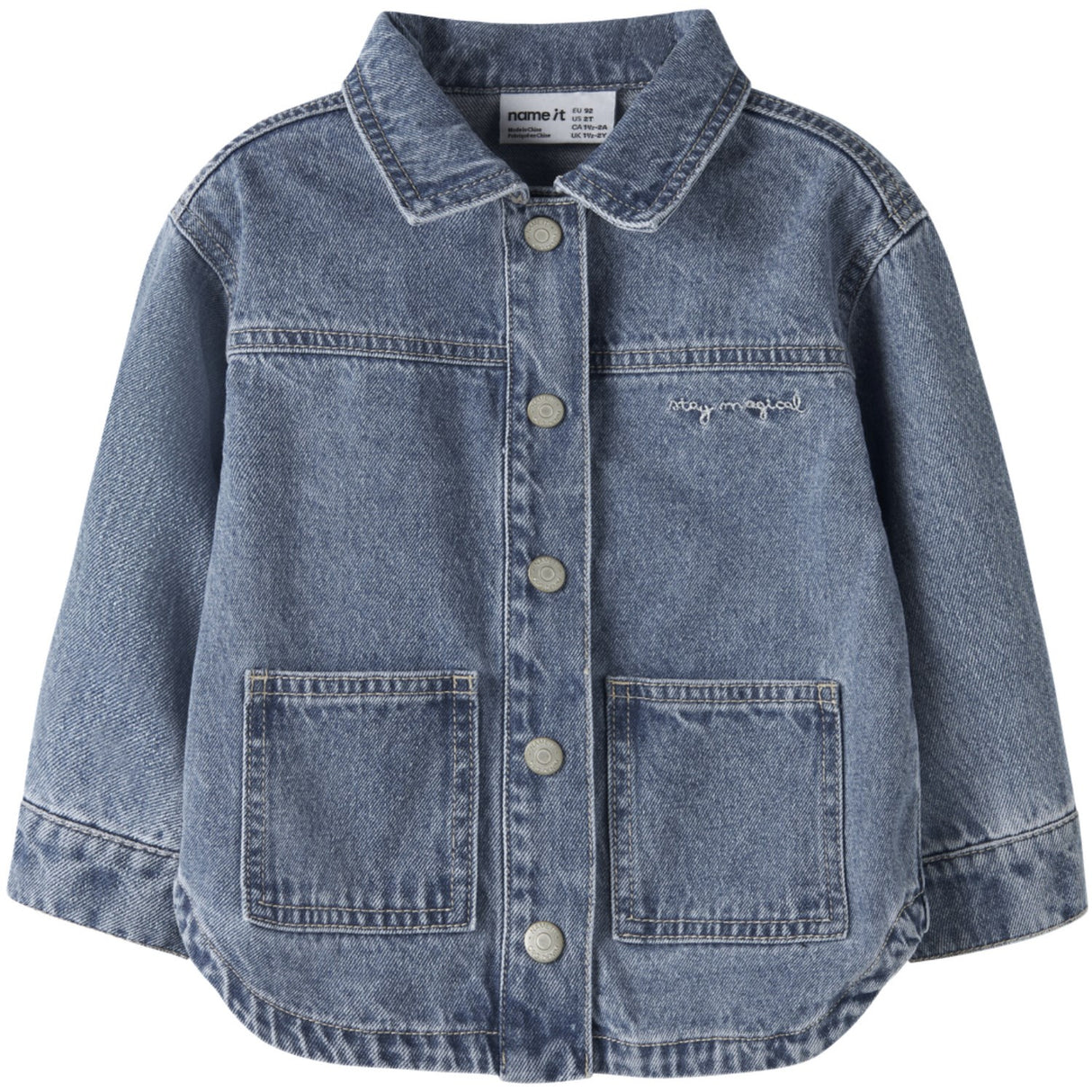 Name It Medium Blue Denim Unicorn Glitter Nmfluna Glitter Dnm Jacket 4577-Im L