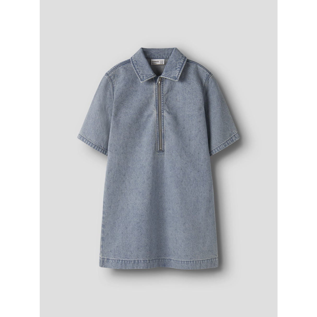 Name It Special Blue Grey Denim Nkfrain 2/4 Loose Dnm Dress 4577-Im