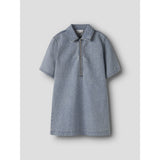 Name It Special Blue Grey Denim Nkfrain 2/4 Loose Dnm Dress 4577-Im