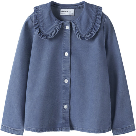 Name It Medium Blue Denim Nmfluna Ls Dnm Shirt 4468-Yb