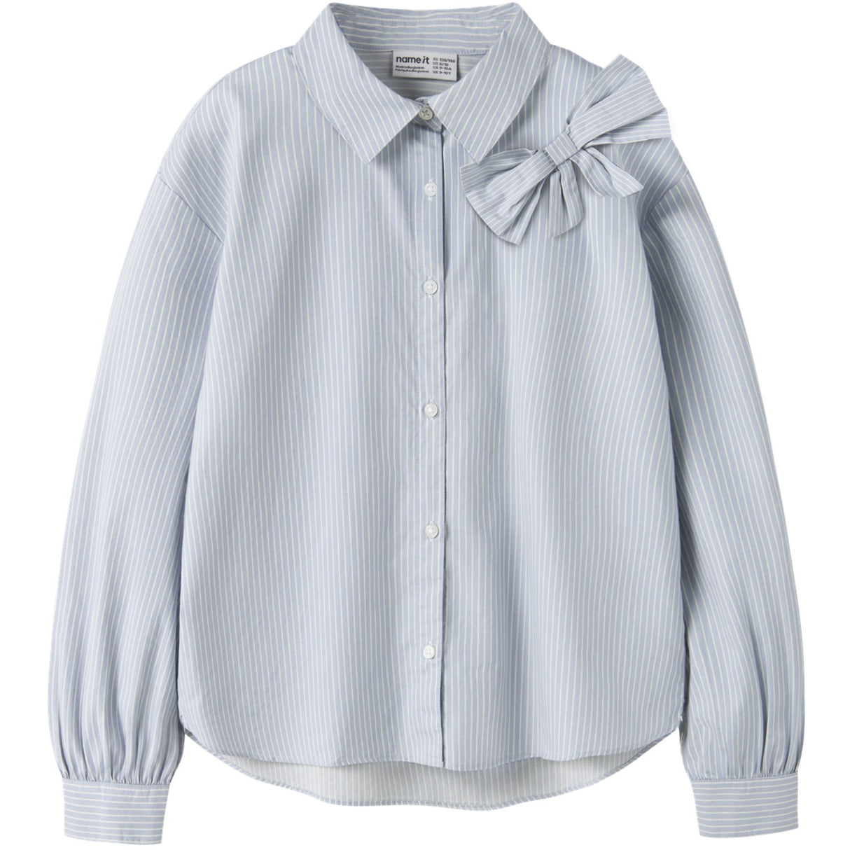 Name It Subdued Blue Antique White Nkfkamesa Ls Rlx Shirt