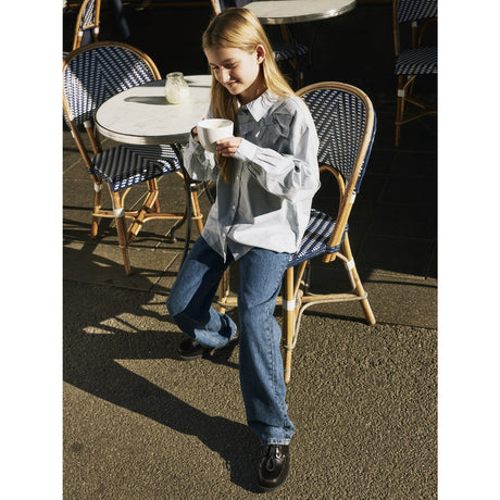 Name It Subdued Blue Antique White Nkfkamesa Ls Rlx Shirt