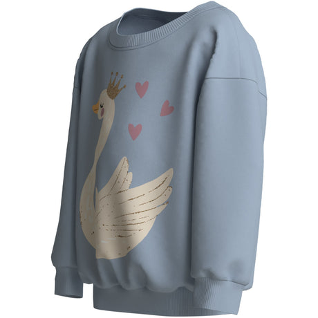 Name It Subdued Blue Swan Princess Nmfvalona Ls Long Rlx Sweat Unb